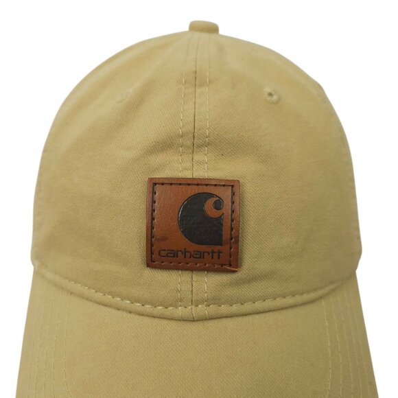 Carhartt Strapback OSFA Cap Hat Trucker Baseball Logo Patch Washed Canvas Tan - Picture 7 of 14
